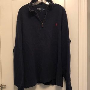 Polo by Ralph Lauren Men’s XXL - 1/4 Zip knit pullover 100% cotton with red logo